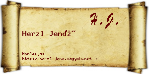 Herzl Jenő névjegykártya